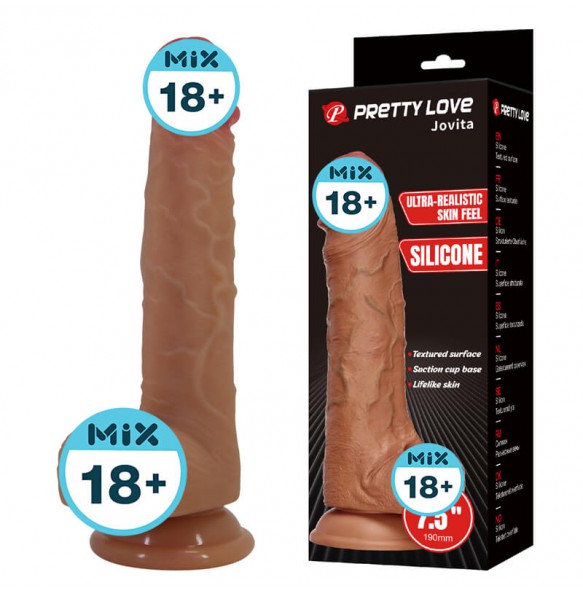PRETTY LOVE - Jovita Ultra-Realistic Silicone Dildo (L:19cm - D:3.3cm) PRETTY LOVE - Jovita Ultra-Realistic Silicone Dildo (L:19cm - D:3.3cm)